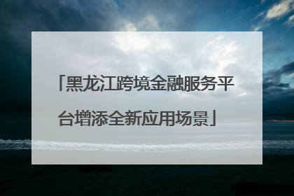 黑龙江跨境金融服务平台增添全新应用场景