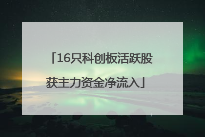 16只科创板活跃股获主力资金净流入