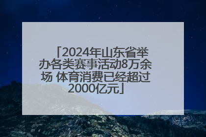 2024年山东省举办各类赛事活动8万余场 体育消费已经超过2000亿元