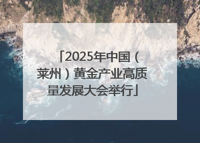 2025年中国（莱州）黄金产业高质量发展大会举行