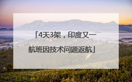 4天3架，印度又一航班因技术问题返航