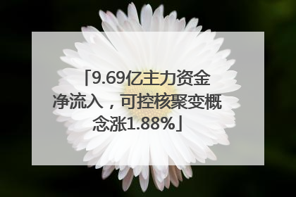 9.69亿主力资金净流入，可控核聚变概念涨1.88%